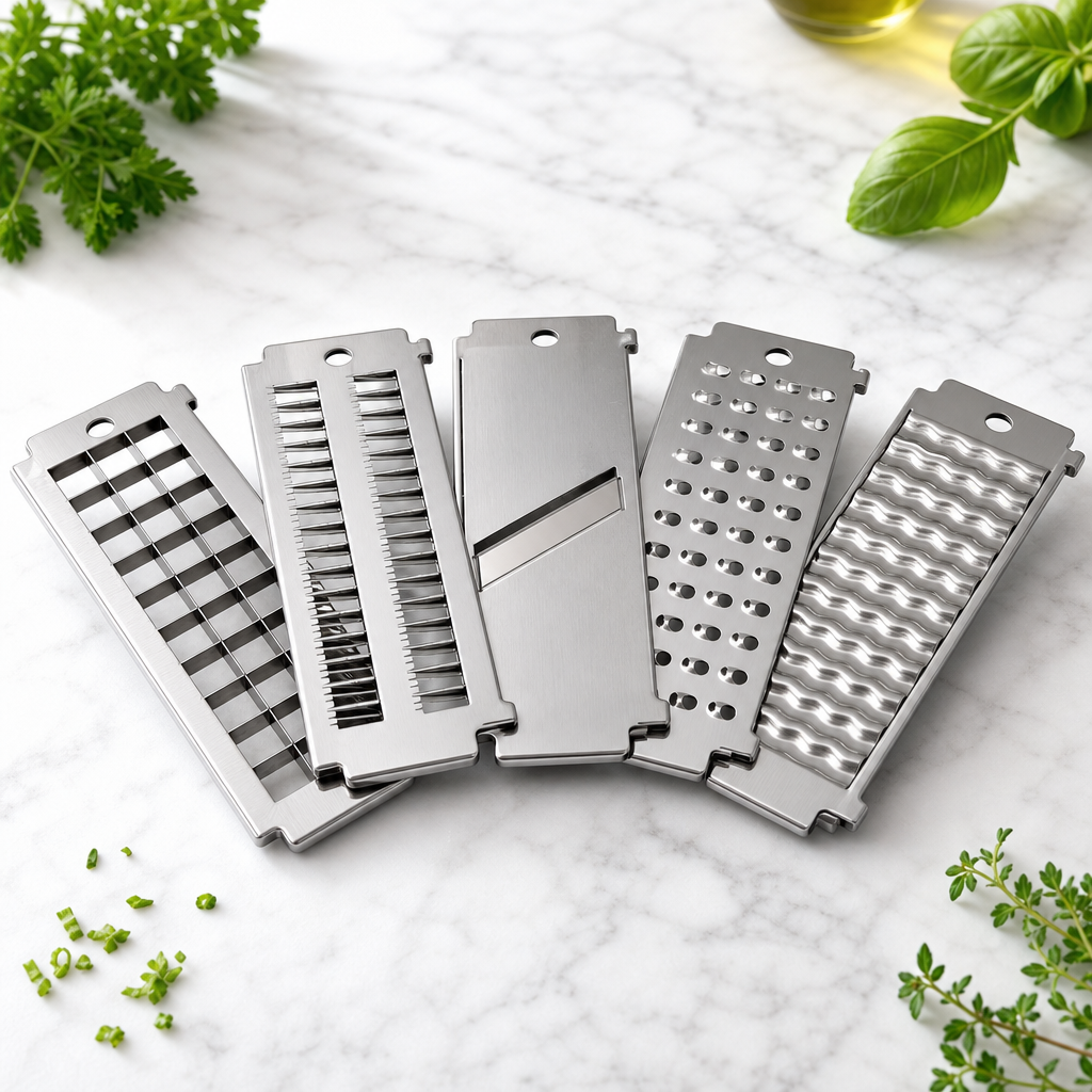 5-piece stainless steel replacement blade set for 12-in-1 vegetable chopper
