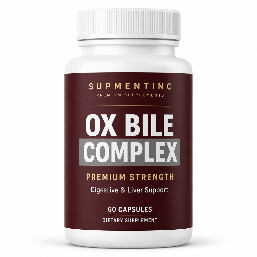 Supmentinc Ox Bile Complex - 60 Capsules - Premium Strength - Digestive & Liver Support