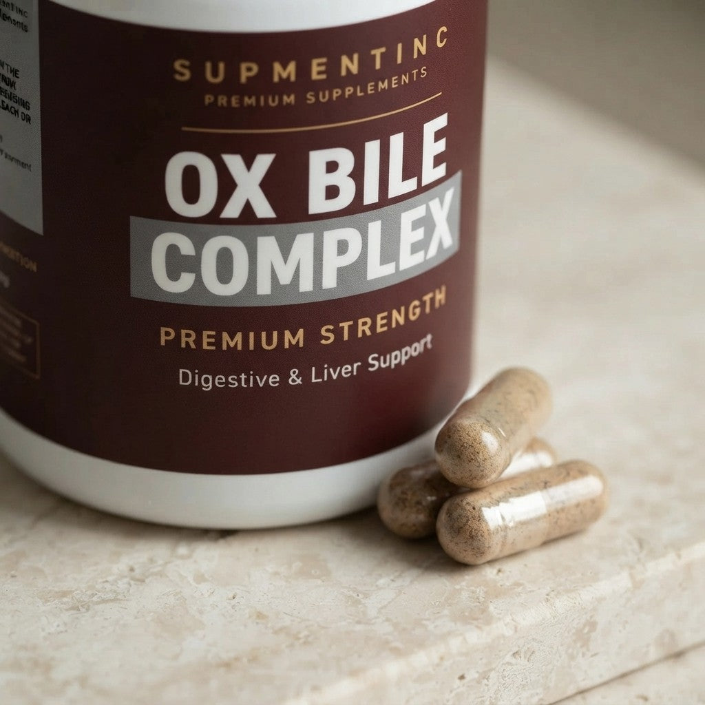 Supmentinc Ox Bile Complex bottle side angle view